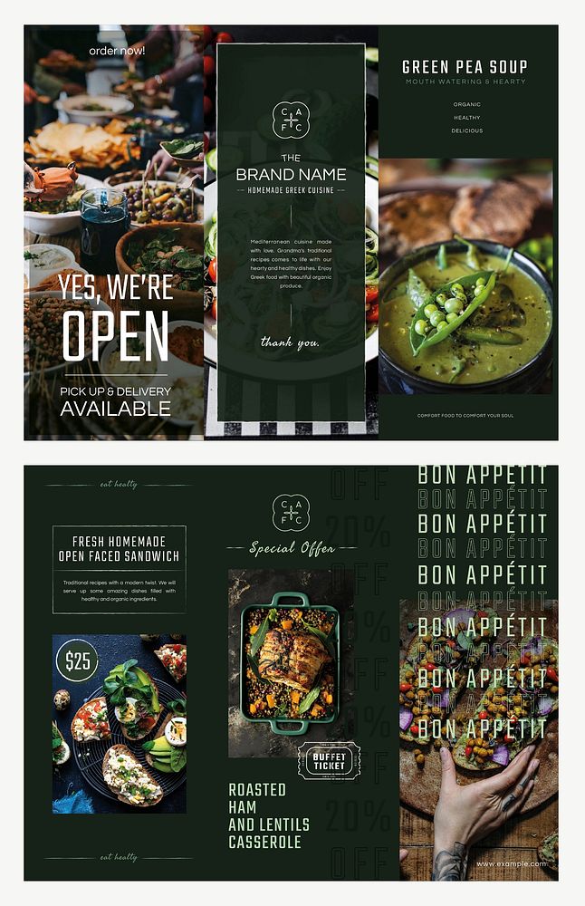 Restaurant business brochure template psd