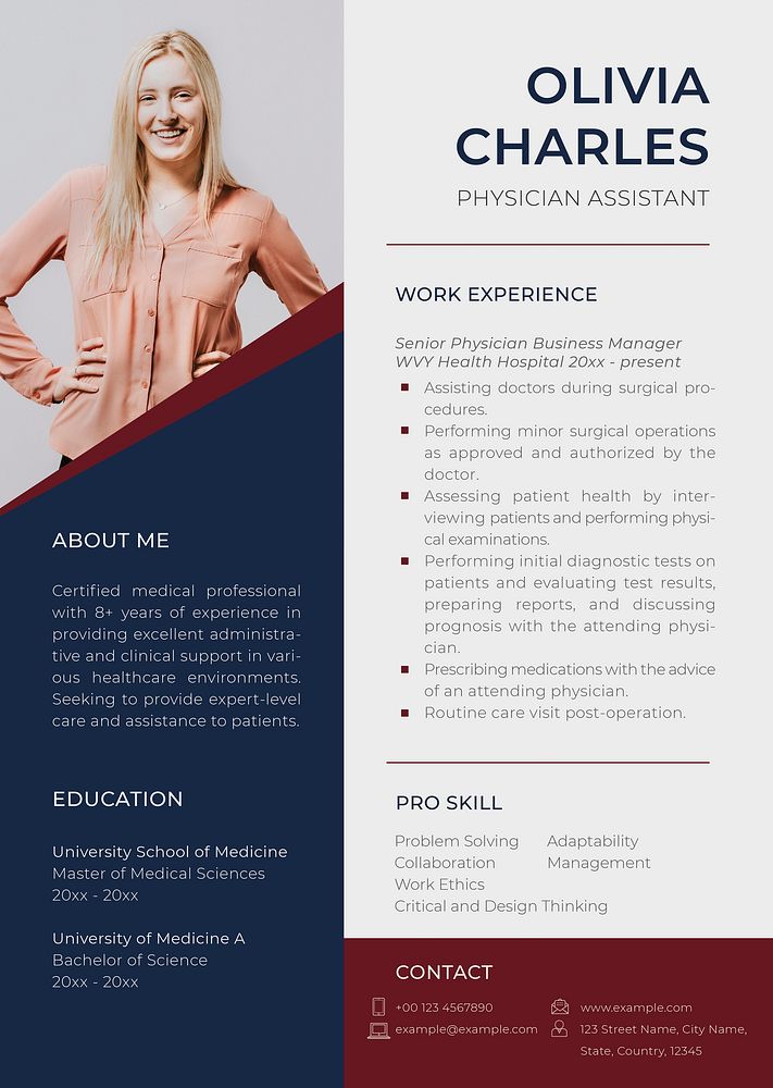 Photo attachable resume template vector in abstract design