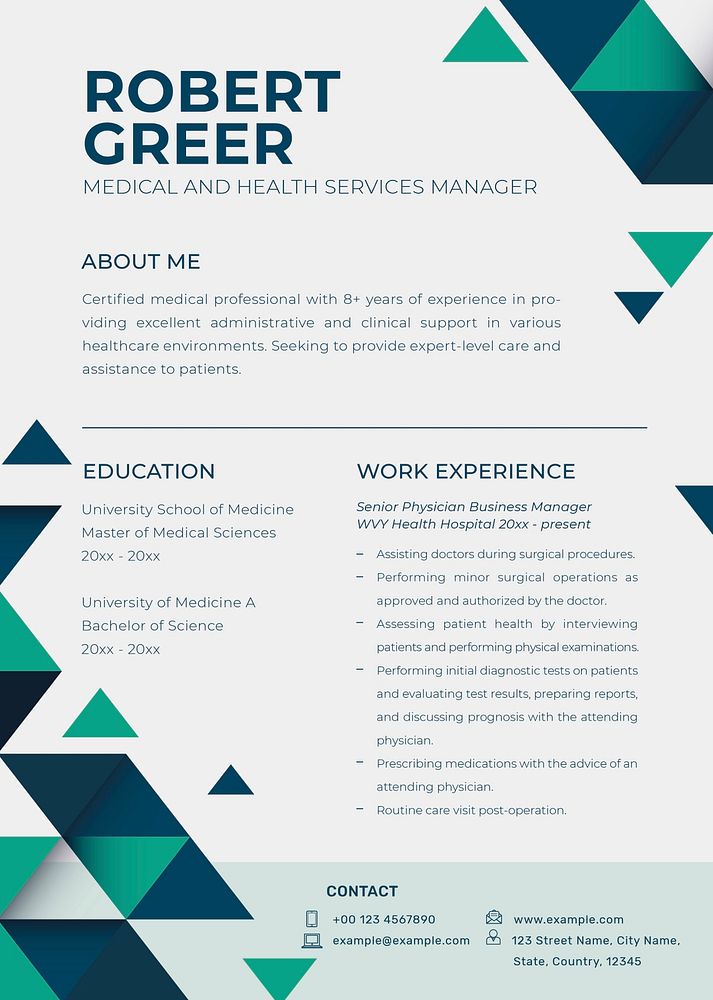 Editable resume template psd in abstract design with photo