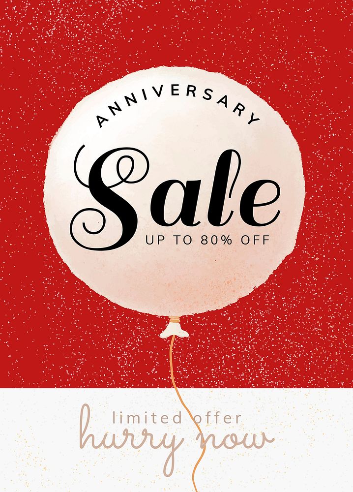 Anniversary sale template vector for social media post