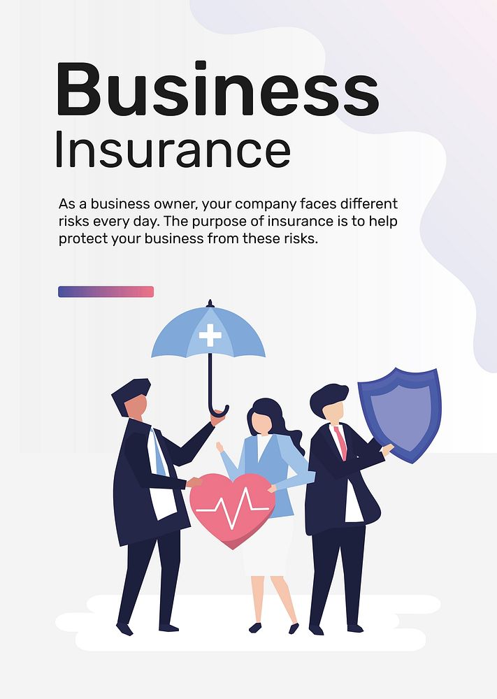 Business insurance template vector for poster