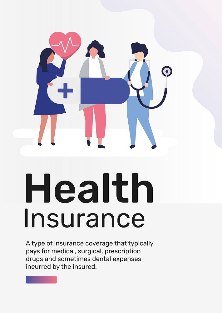 Health insurance template psd for poster
