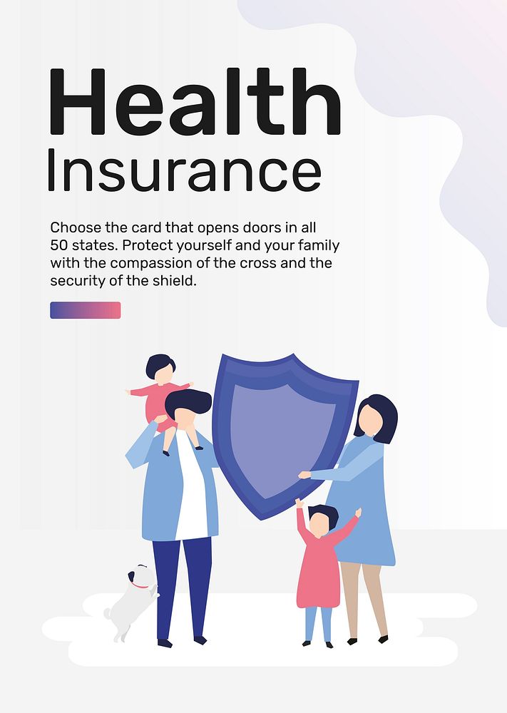Health insurance template vector for poster