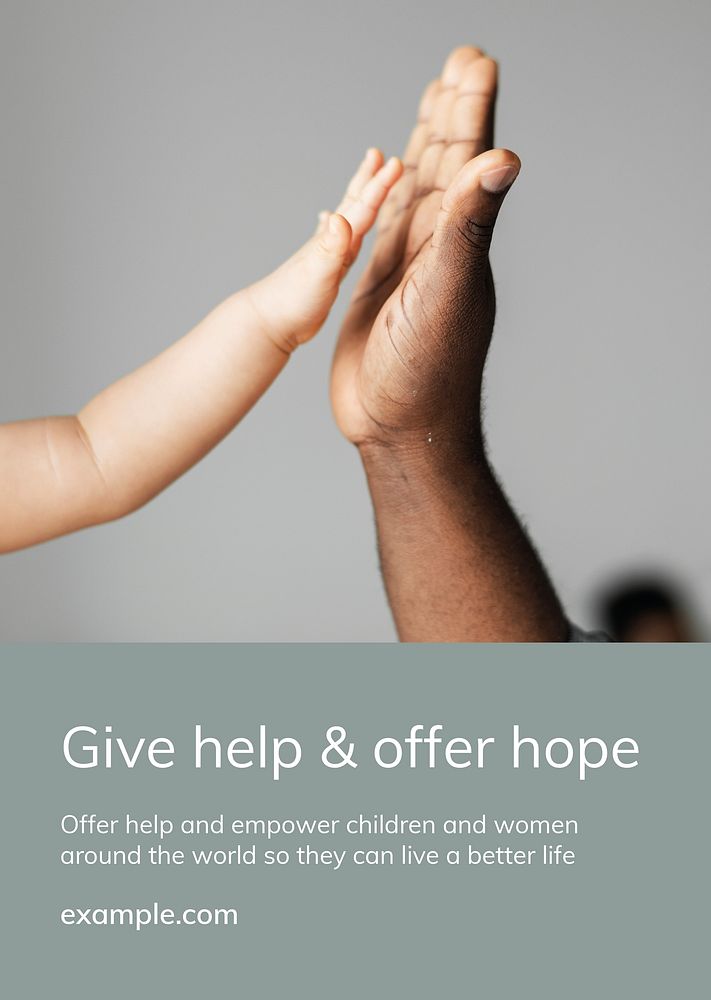 Children charity donation template psd give help ad poster