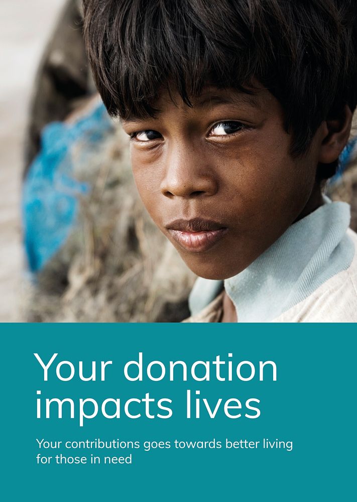Donation impact live template psd charity organization ad poster