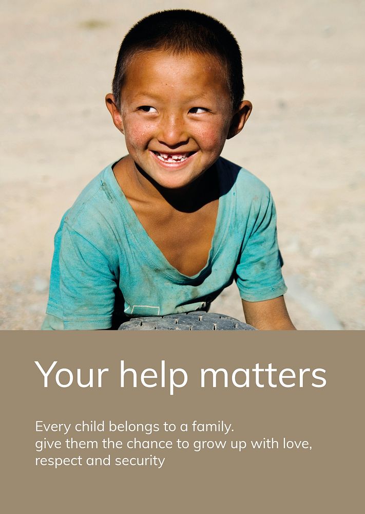 Children charity donation template psd ad poster