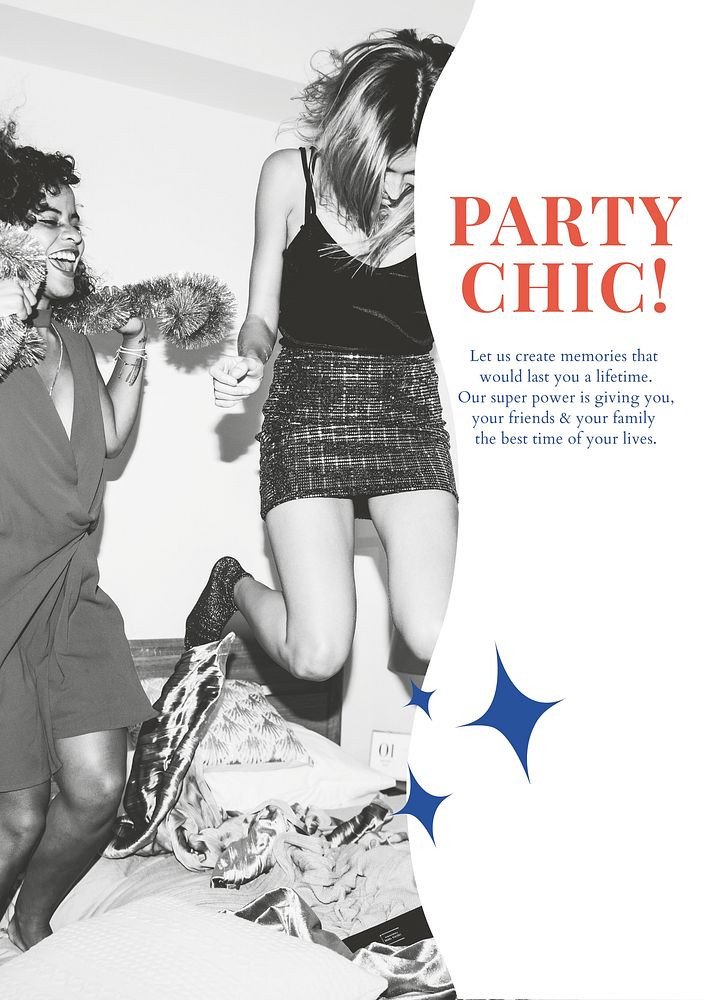 Party chic ad template psd event organizing poster