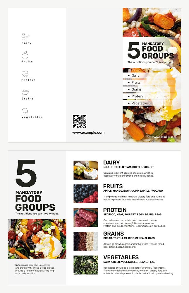 Food group brochure template psd