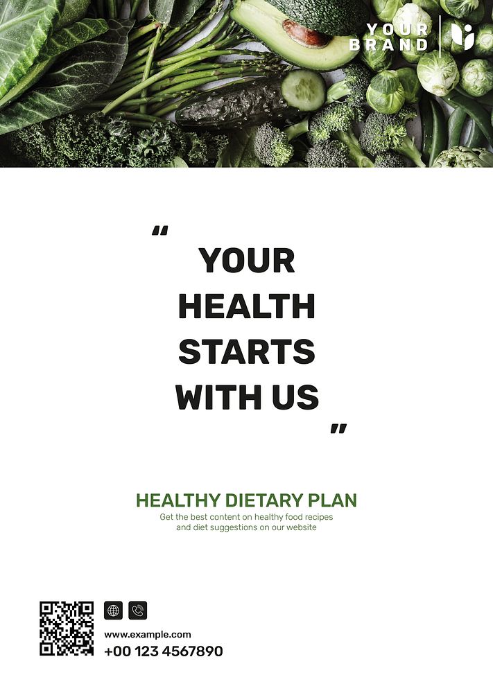 Dietary program poster template psd