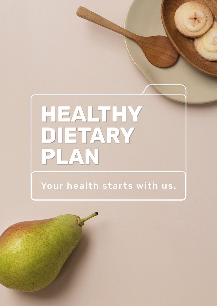 Dietary plan poster template psd