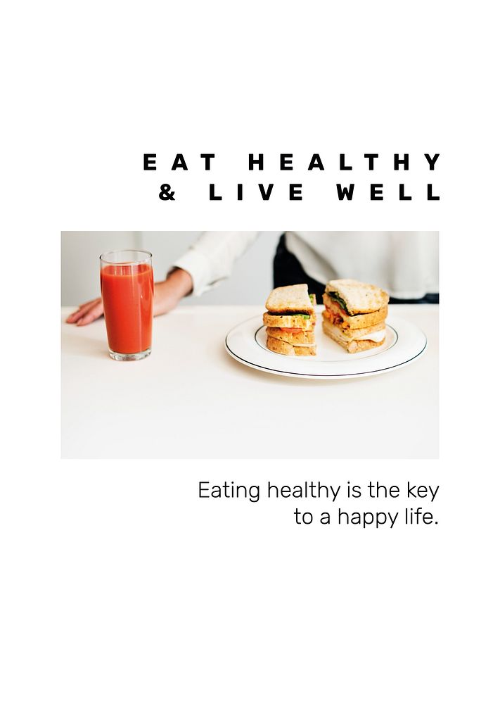 Healthy food poster template psd