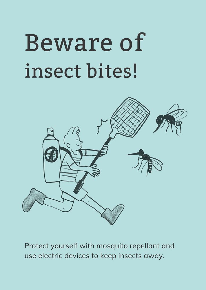 Insect bites template vector healthcare poster