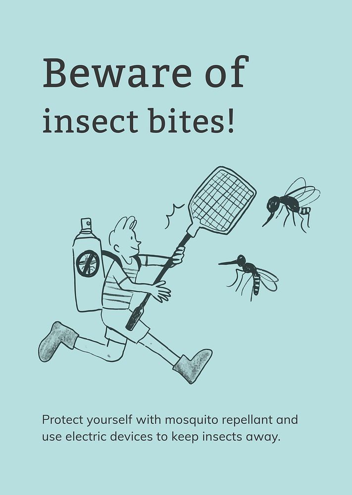 Insect bites template psd healthcare poster