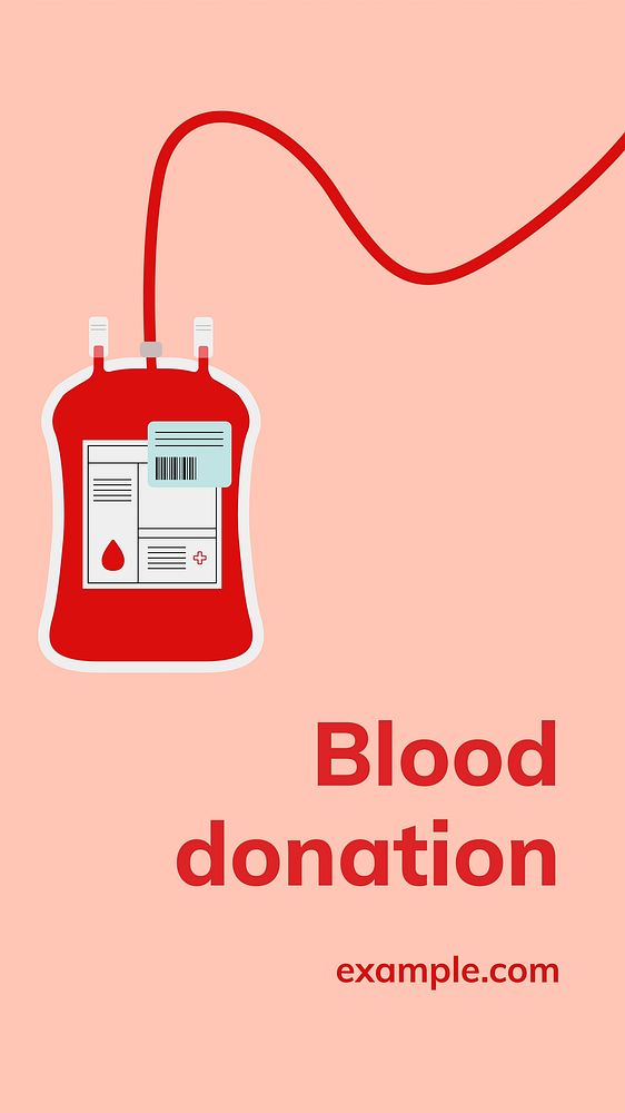 Blood donation campaign template vector social media ad in minimal style