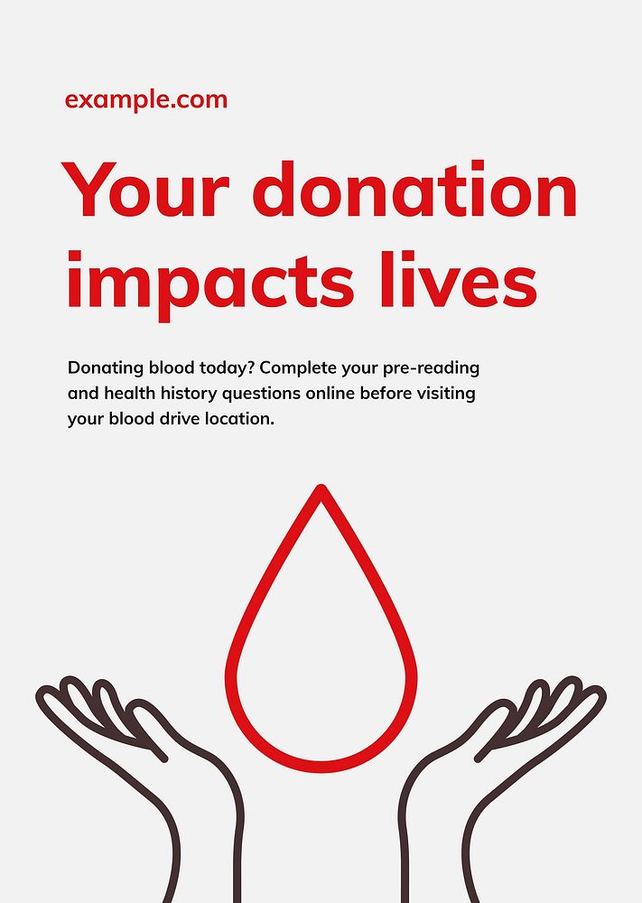 Donation impacts lives template vector health charity ad poster