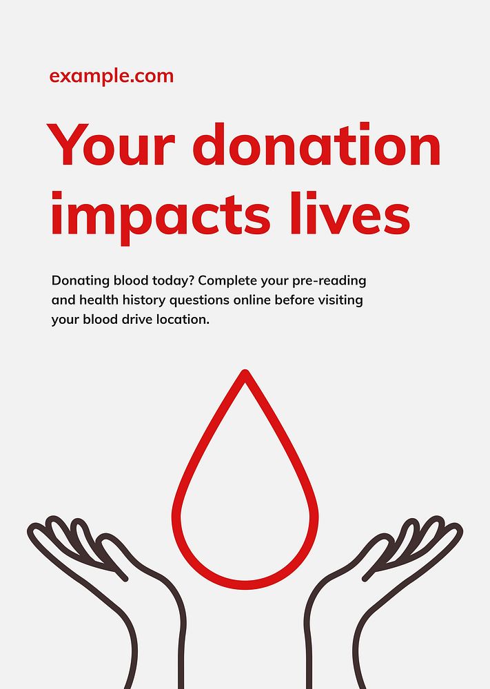 Donation impacts lives template psd health charity ad poster