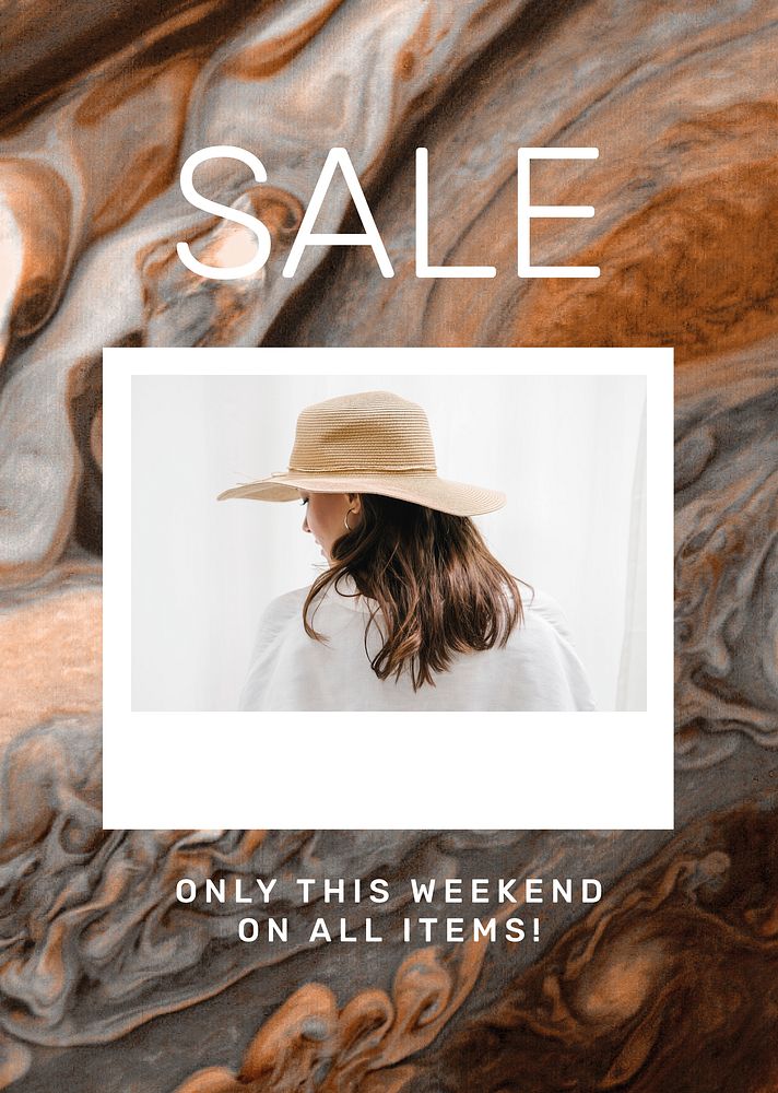 Fashion sale shopping template psd promotional aesthetic ad poster