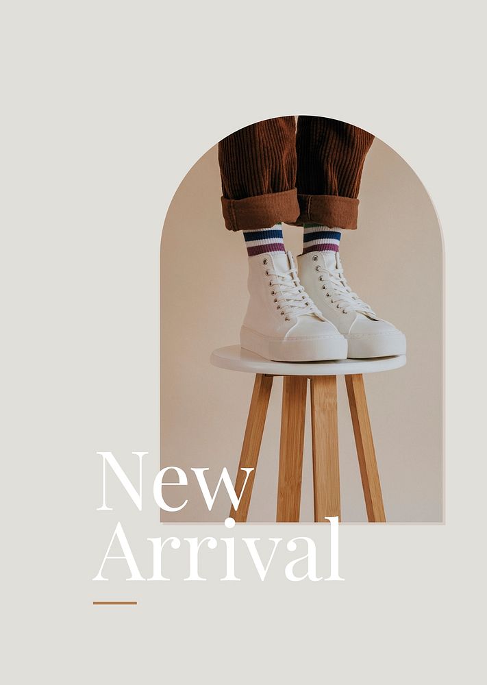 New arrival shopping template psd aesthetic fashion ad poster