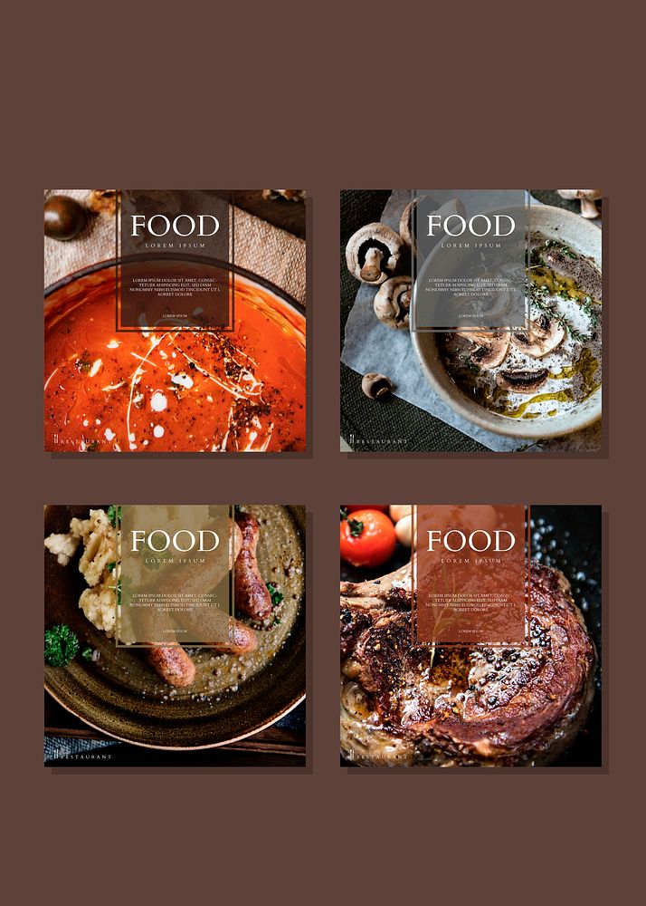 Food recipe advertisement template vector