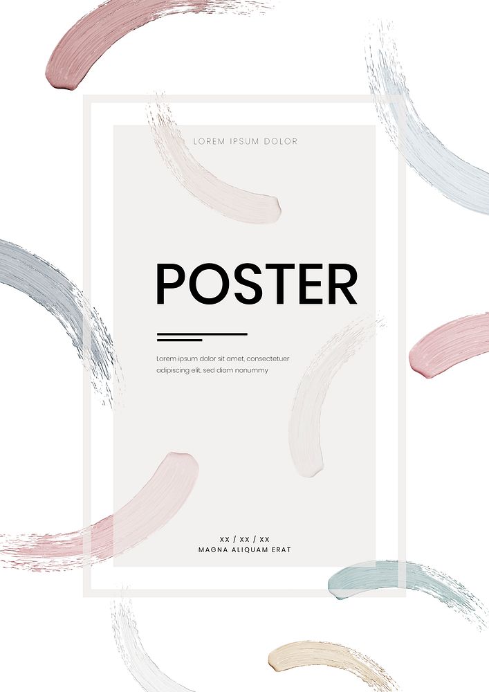 Paint brushstroke pattern poster template vector