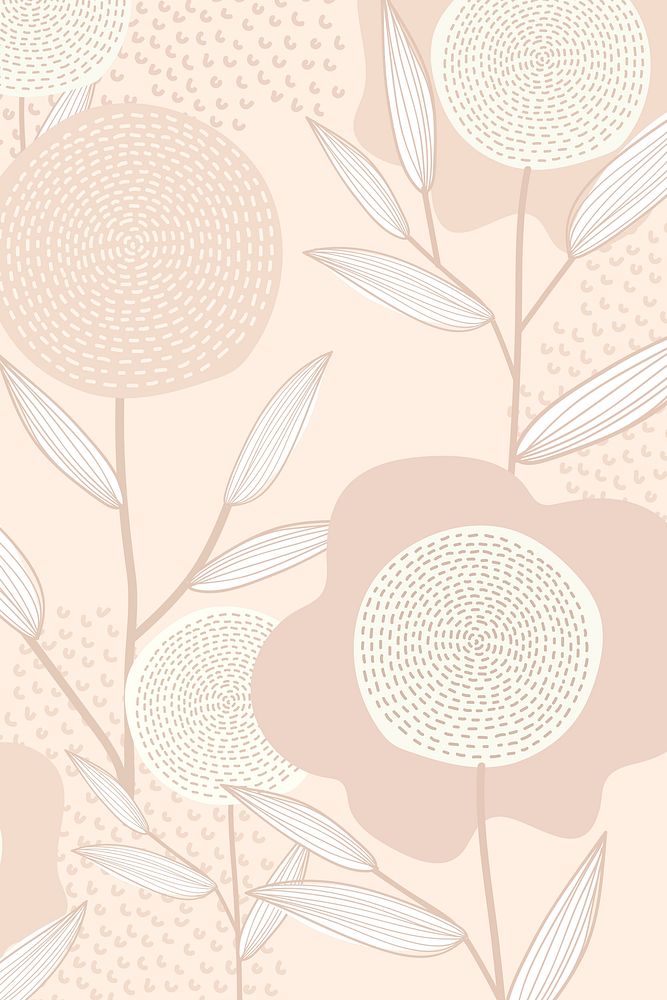 Feminine floral patterned vector background in pink