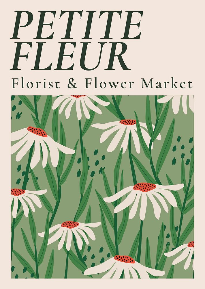 Flower market poster template psd
