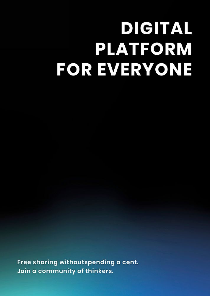 Digital platform template psd tech company poster in modern gradient colors