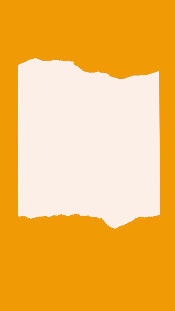 Orange iPhone wallpaper frame, ripped paper background vector