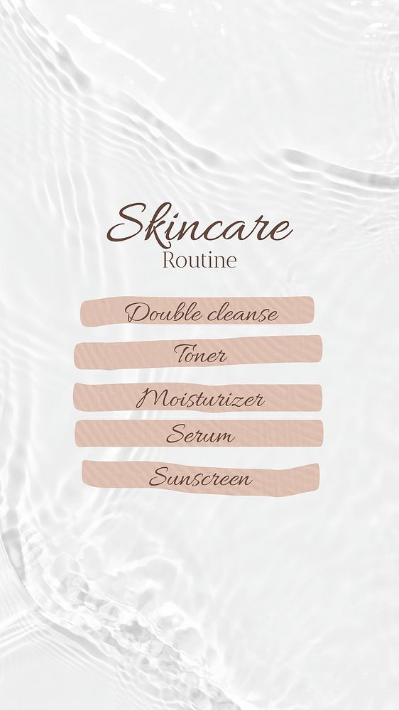 Beauty Instagram story template, self care list, pastel beige design vector