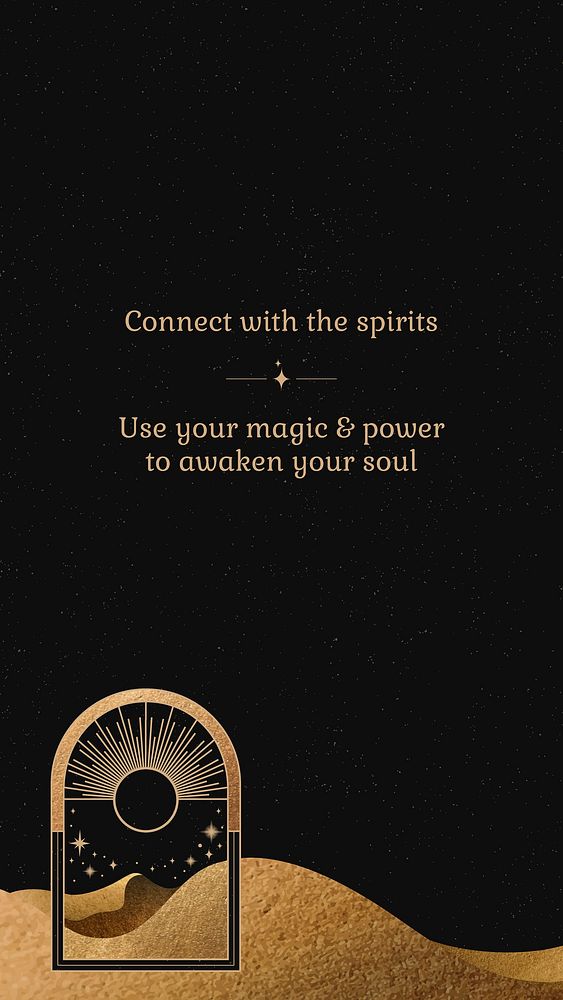 Gold celestial Instagram story template, astrology quote design vector