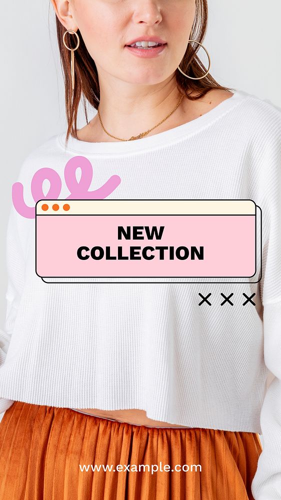 New collection Instagram story template, aesthetic fashion advertisement design vector