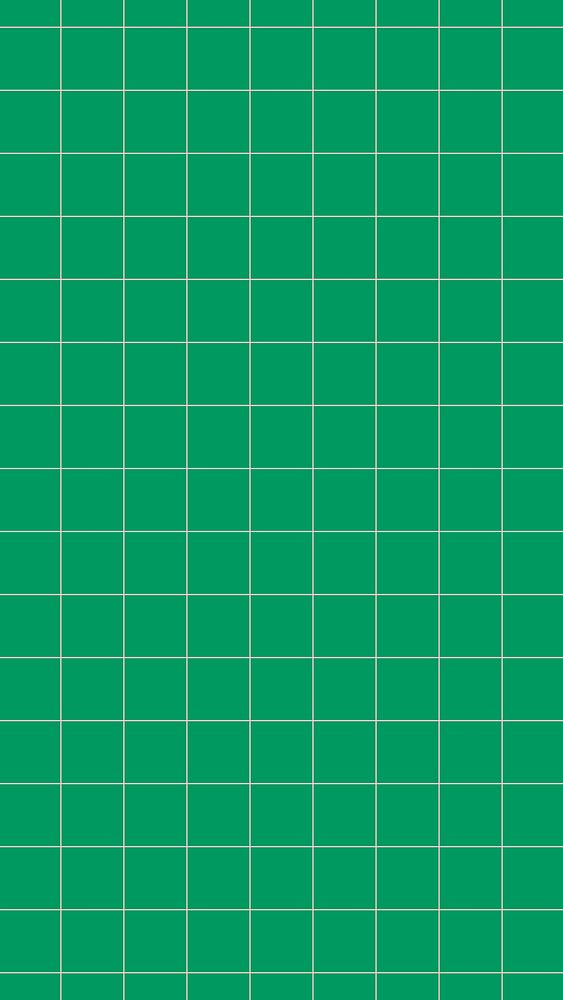 Green grid iPhone wallpaper, aesthetic design background