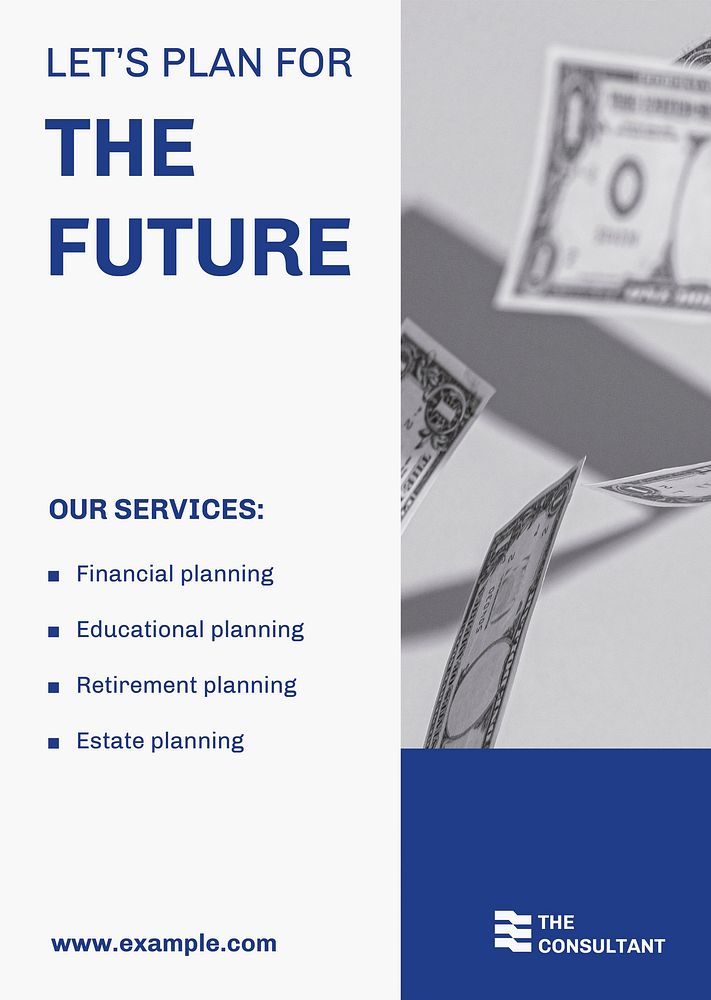 Financial planning poster template, editable tax advisor service vector