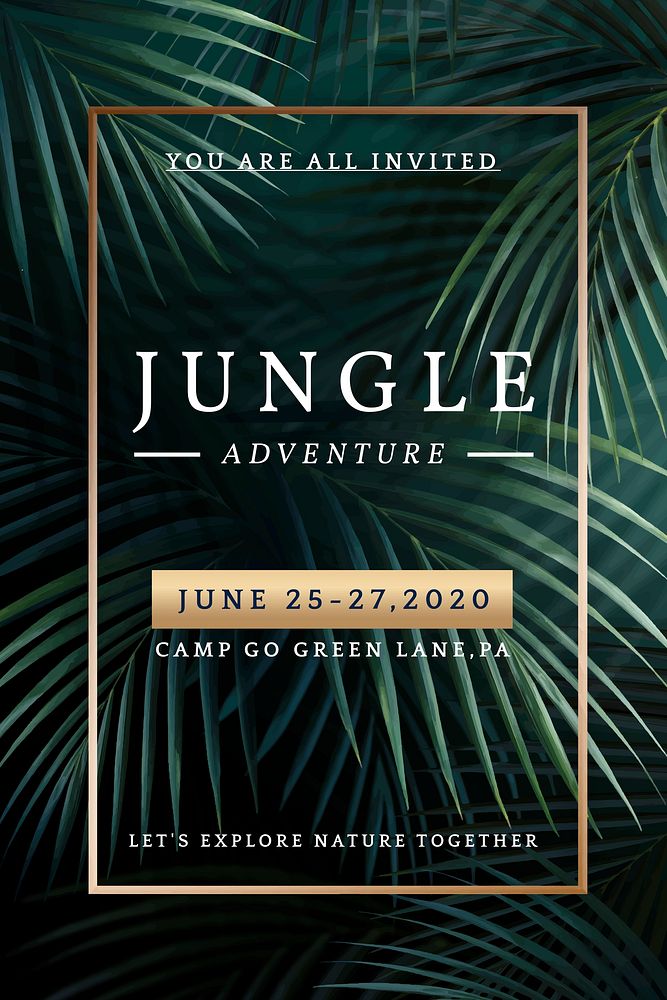 Jungle adventure advertisement poster vector