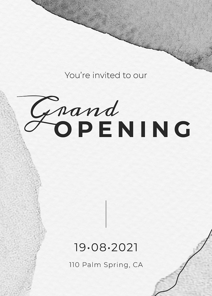 You're invited to our grand opening invitation card template vector