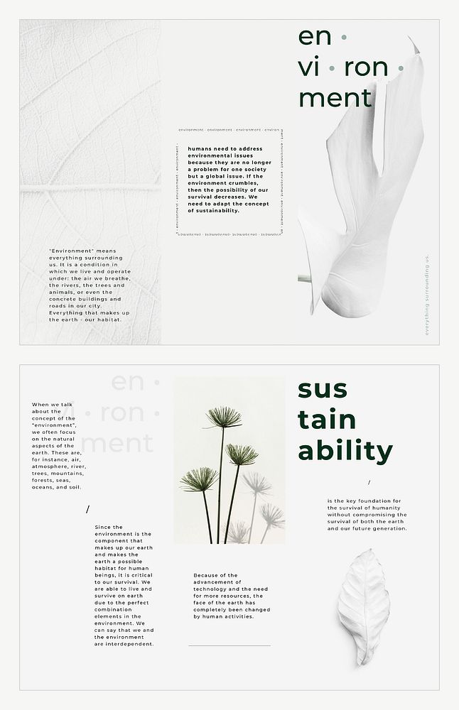 Brochure template vector minimal style set