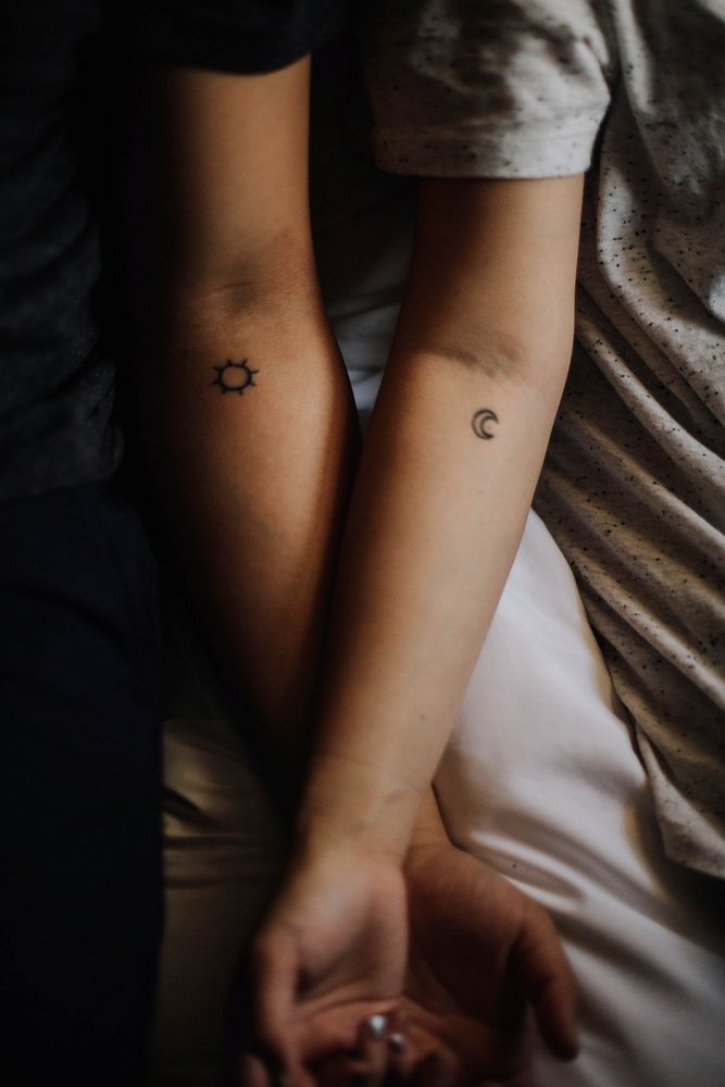 Two person with tattoos. Original public domain image from Wikimedia Commons