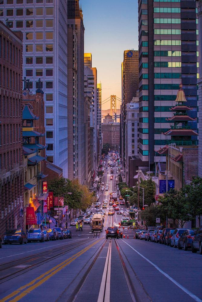 California Street, San Francisco, United States. Original public domain image from Wikimedia Commons