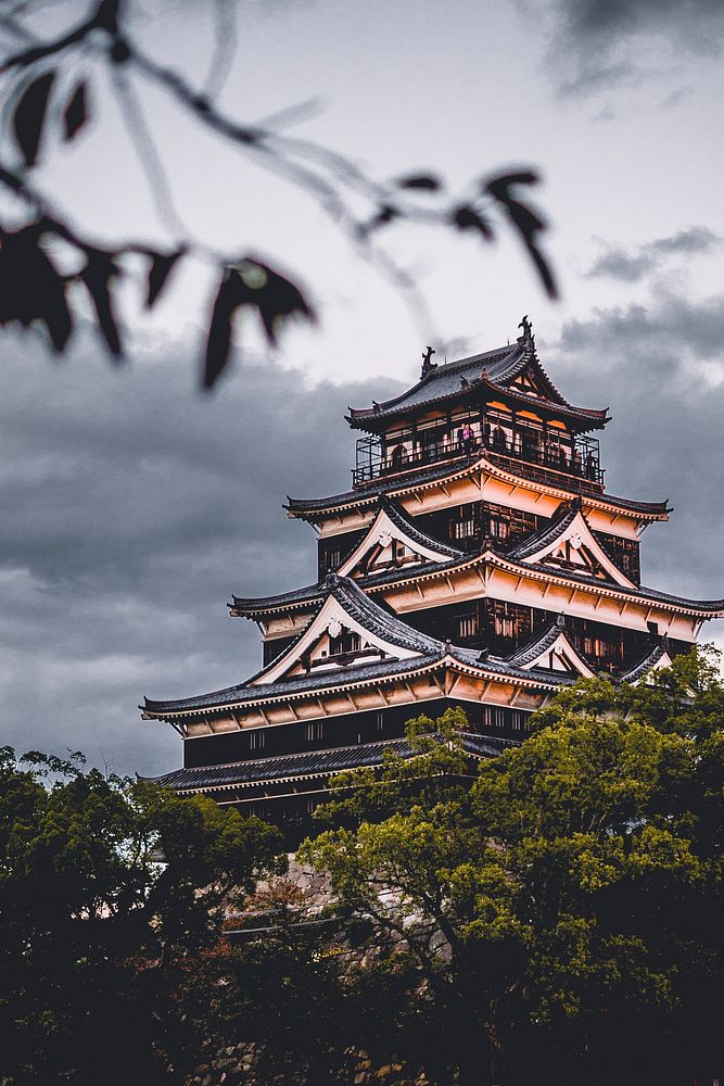 Himeji castle. Original public domain image from Wikimedia Commons