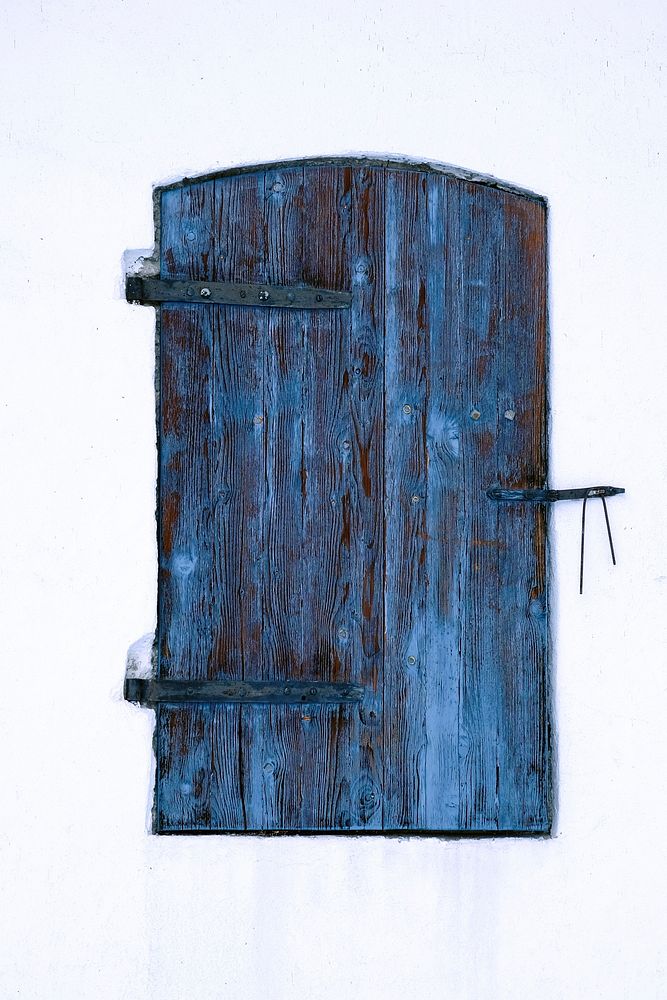 Weathered blue door. Original public domain image from Wikimedia Commons