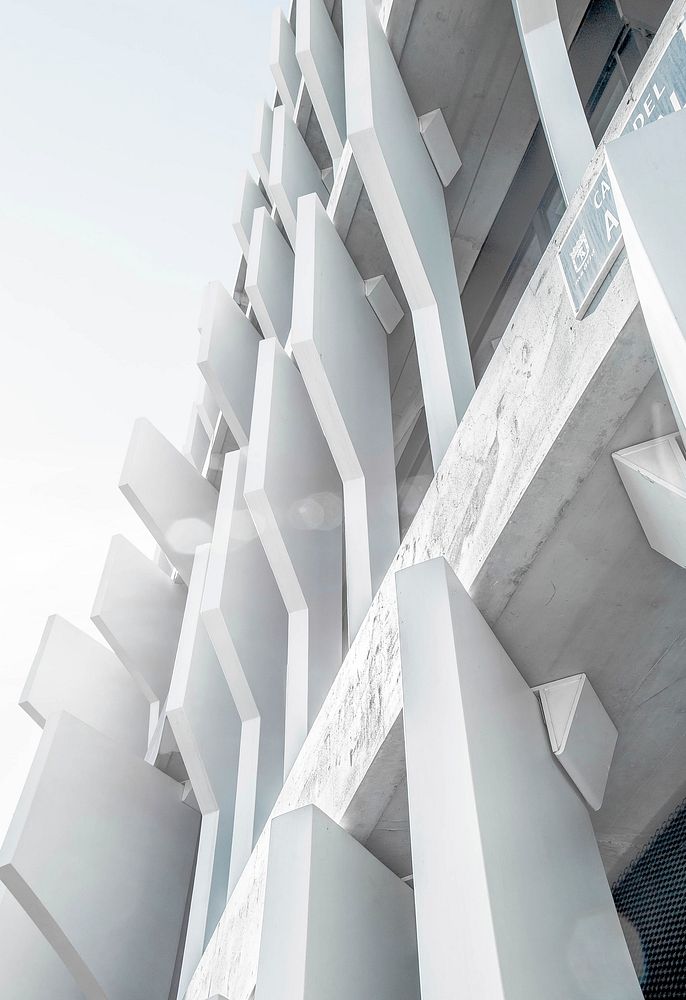 White building in Spain. Original public domain image from Wikimedia Commons