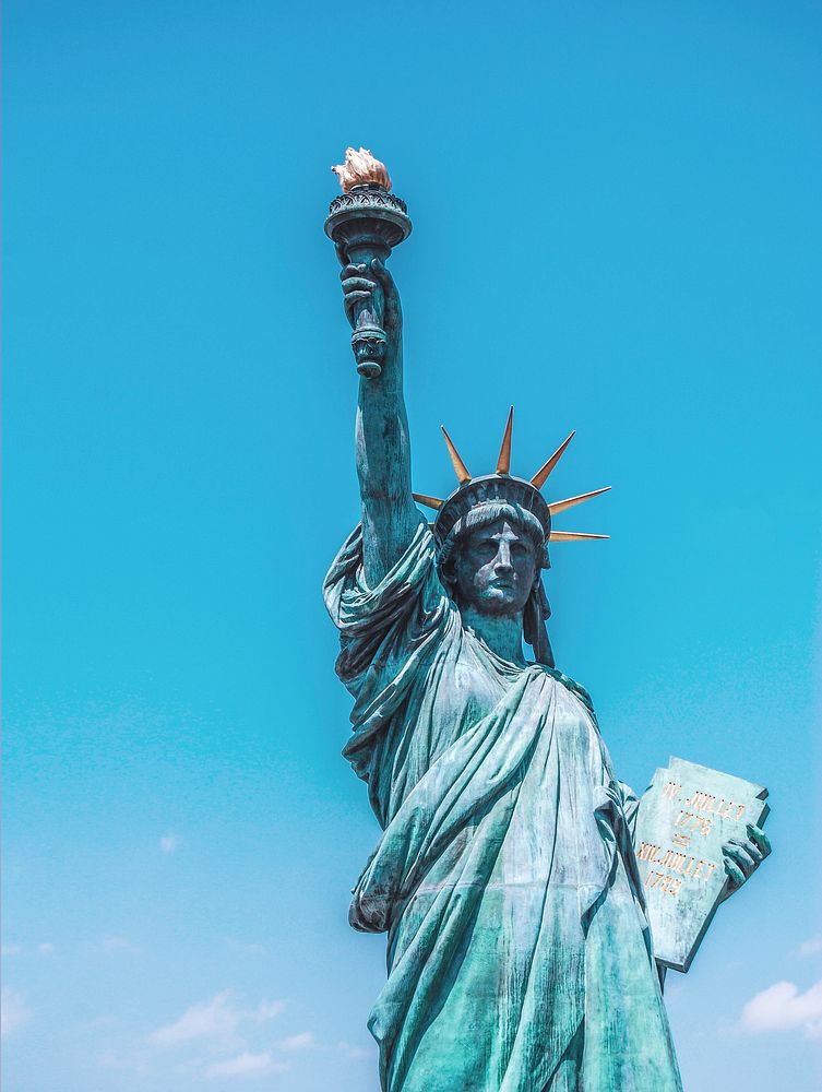 This is an image depicting the Statue of Liberty. Original public domain image from Wikimedia Commons