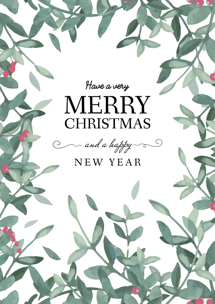 Christmas greeting card template vector