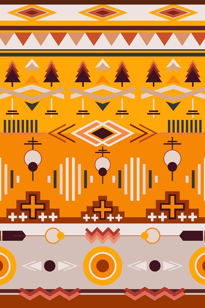 Tribal pattern background, yellow fabric design