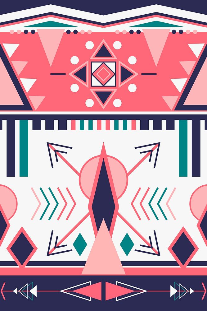 Ethnic pattern background, pink textile design