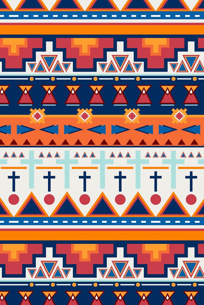 Pattern background, ethnic geometric design, colorful fabric design