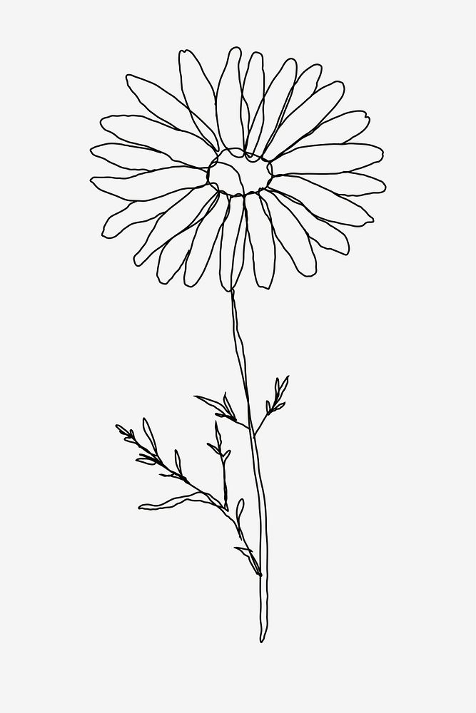Monoline flower tattoo psd design daisy