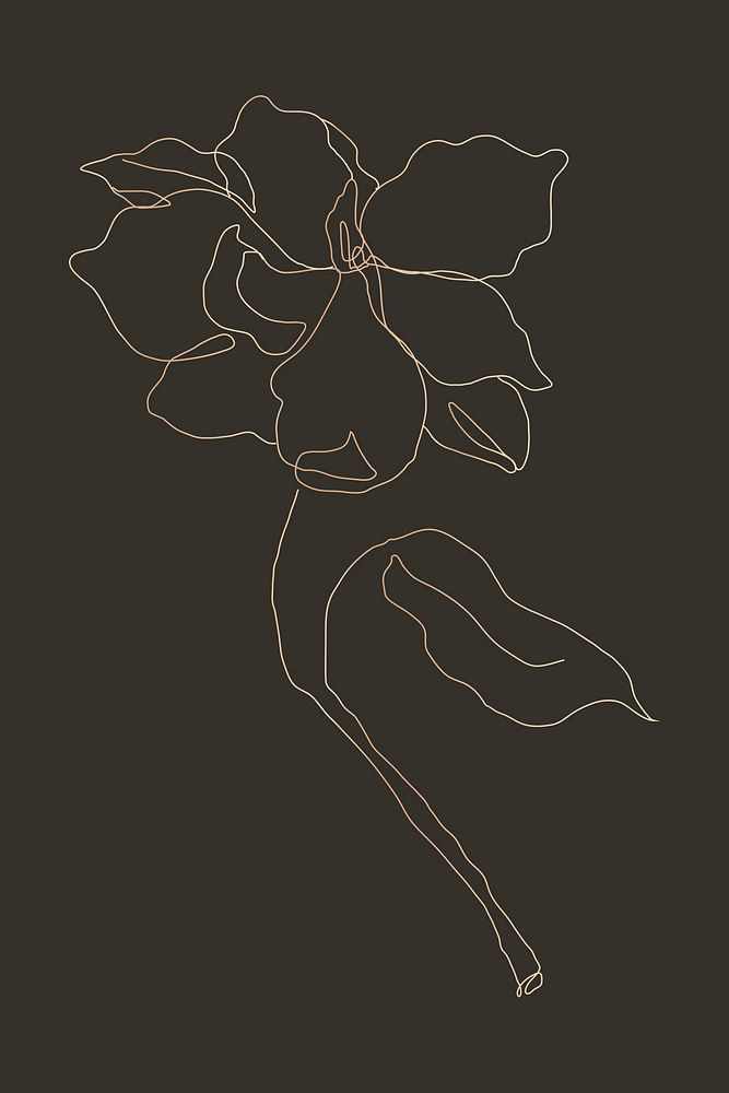 Aesthetic flower psd background monoline drawing