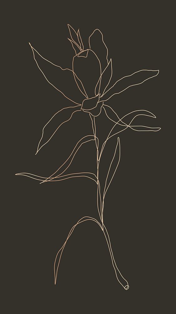 Flower single line art vector in hand drawn style