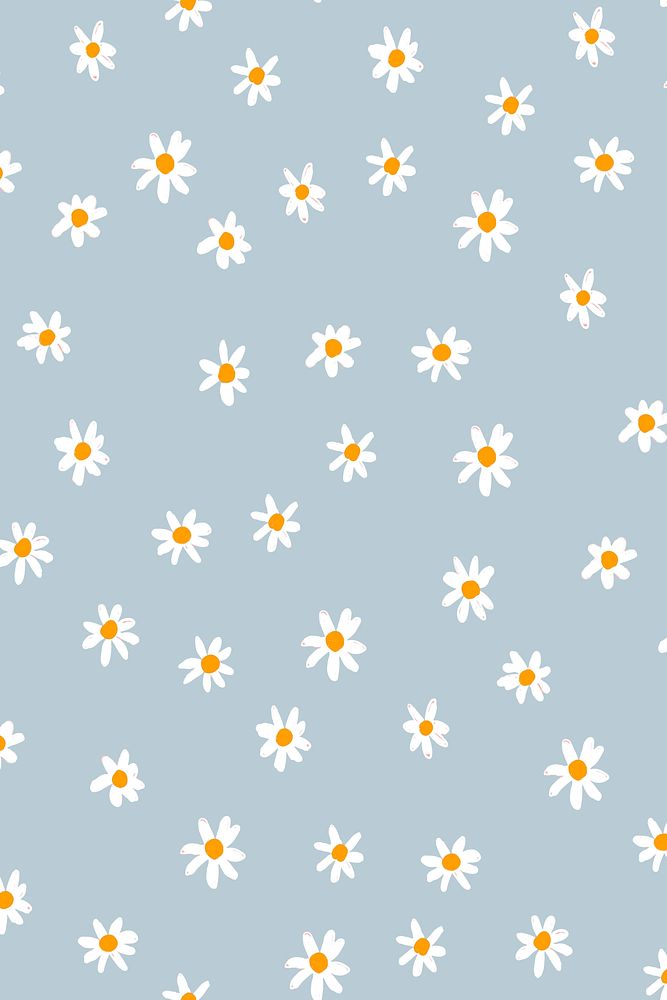 Cute flower background, seamless pattern vector